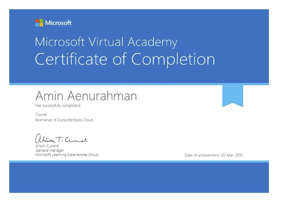 Microsoft Virtual Academy: Keamanan di Dunia Berbasis Cloud
